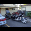 A Harley with a trailer.