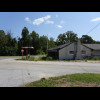 An abandoned petrol station.