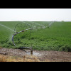 I always thought that these irrigators on wheels were meant to trundle across the field but this one...