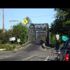 Traffic crossing the river into Corvallis uses the wide concrete bridge which I showed earlier but t...