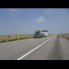 An oversize load. What I didn't get a picture of was one of the shiny Idaho National Laboratory coac...
