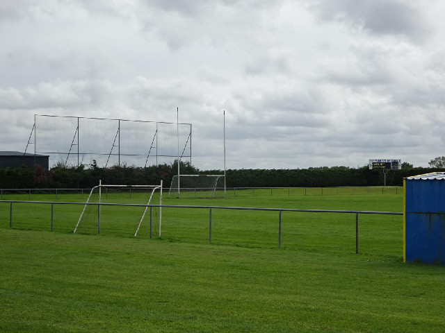 One end of a gaelic football pitch.