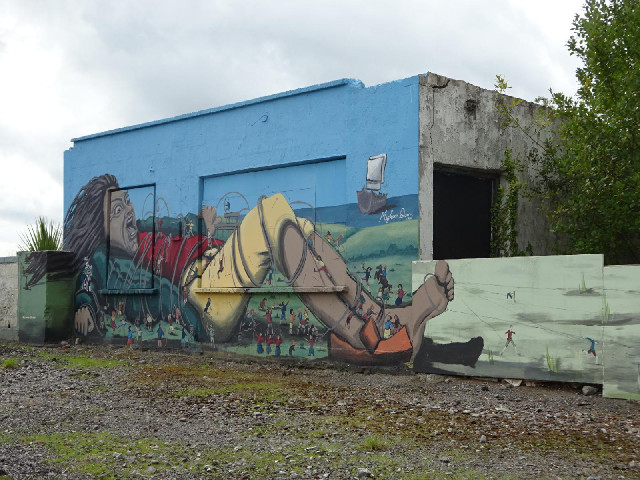 A mural on the way into Trim, where Jonathan Swift once lived.