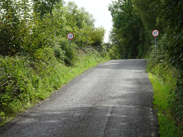 ... and this from the British side. There's nothing to say what the speed limit is on this side.