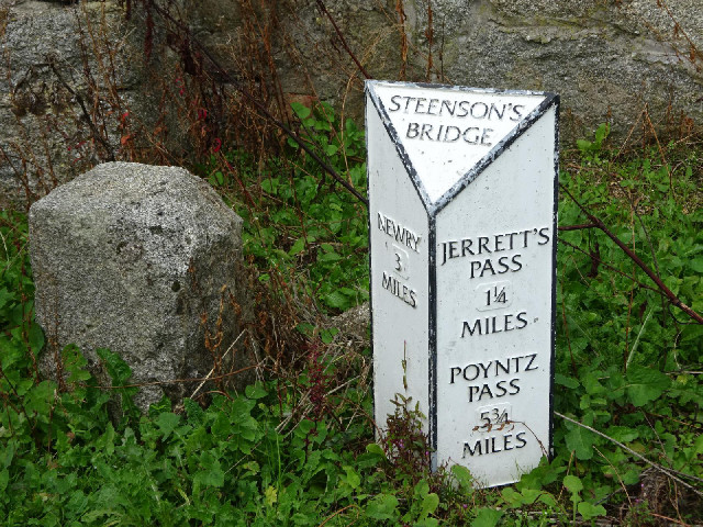 A milestone by the canal. The road signs are back in miles too, which confuses me for a moment every...