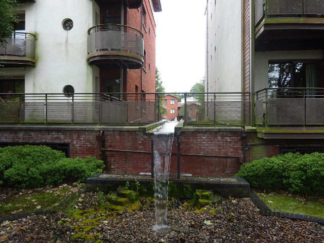 A water feature at some flats.
