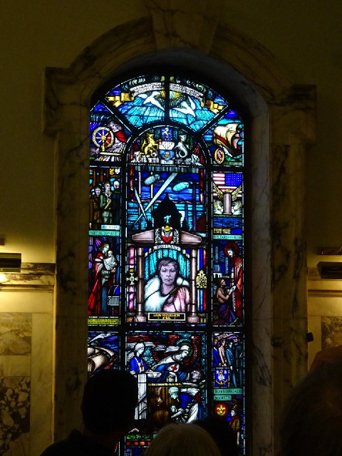 A window which mainly depicts scenes from the Second World War.
