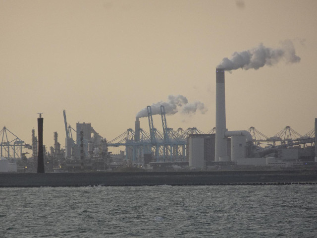 Part of the large industrial area around the port of Rotterdam.