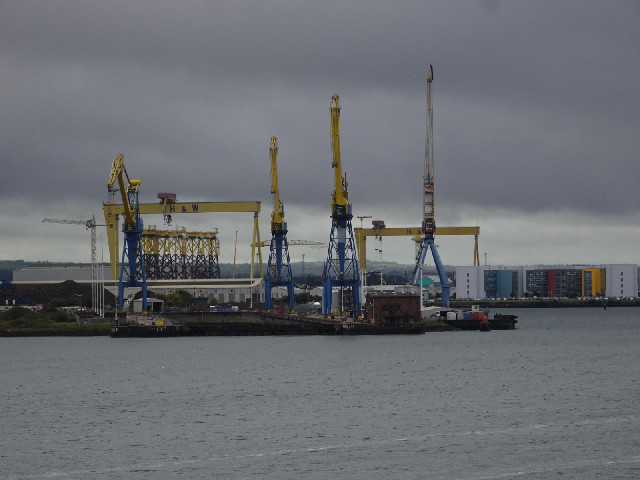 The Harland & Wolff shipyard.