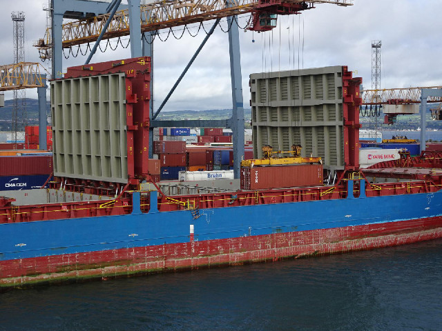 Another view of a container being loaded.