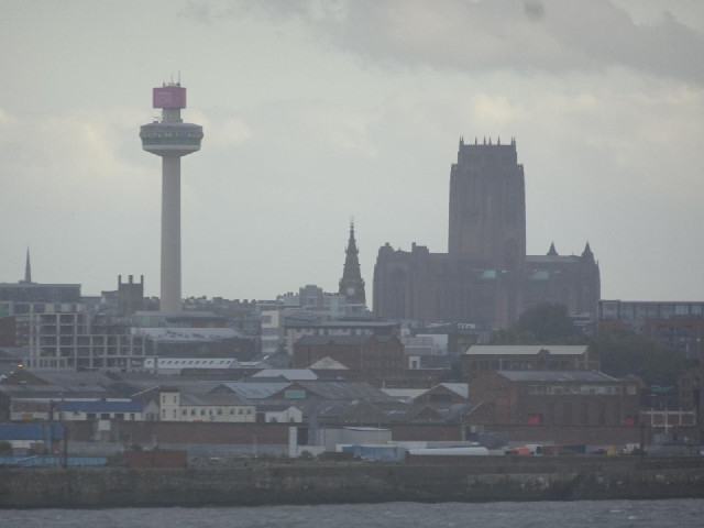 The Radio City Tower, also known as St. John's Beacon, and the Anglican Cathedral.