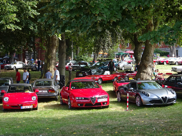 A classic car festival. An eclectic collection of shiny old cars passed me on the way out of Maastri...