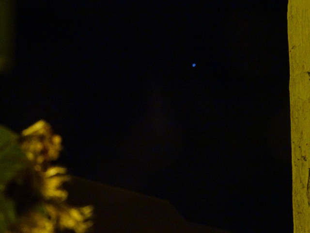 The International Space Station. This is the first time I've seen it pass significantly to the North...
