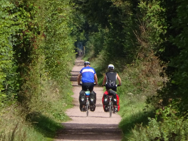 The cycle route along the side of the Caen Canal.