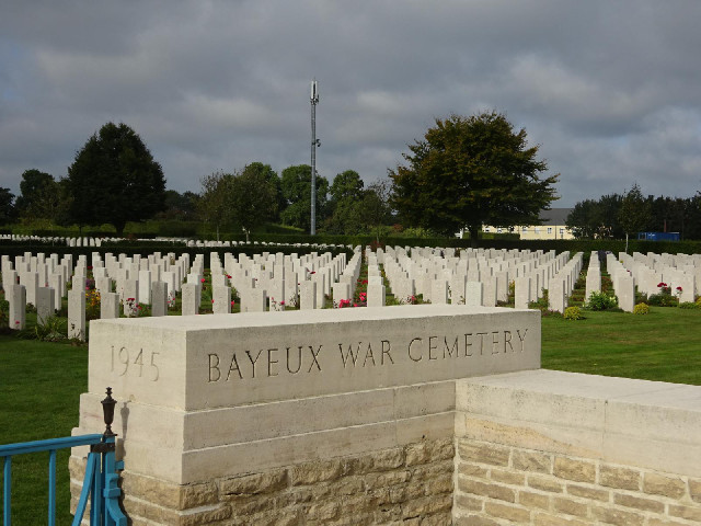 This looks like the military cemeteries in the Somme but this one is from the Second World War.