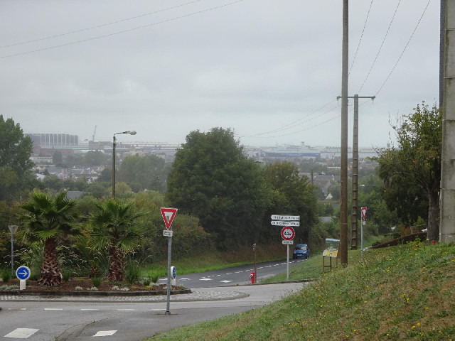 A view towards the port of Cherbourg.