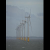 Wind turbines off the coast of the Wirral.