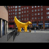Superlambanana, a cross between a banana and a lamb. It was created for an exhibition in 1988. When ...