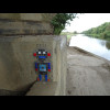 A little robot under a bridge...