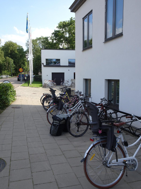 There are two bike parks out here, another in the courtyard, and bike parking in the underground gar...