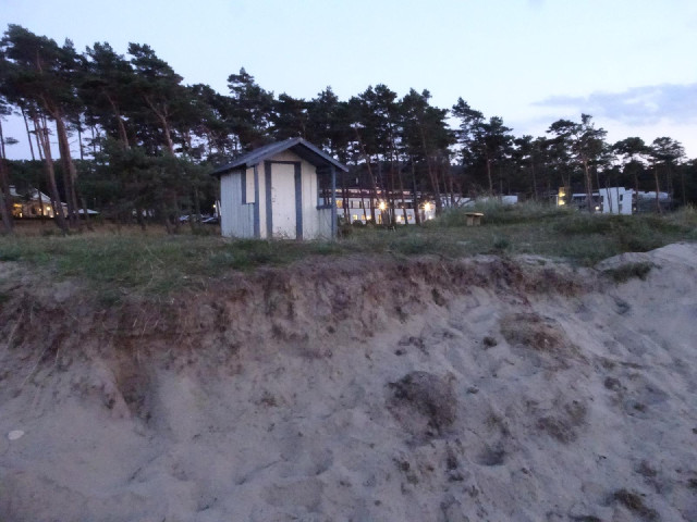 A small beach hut.