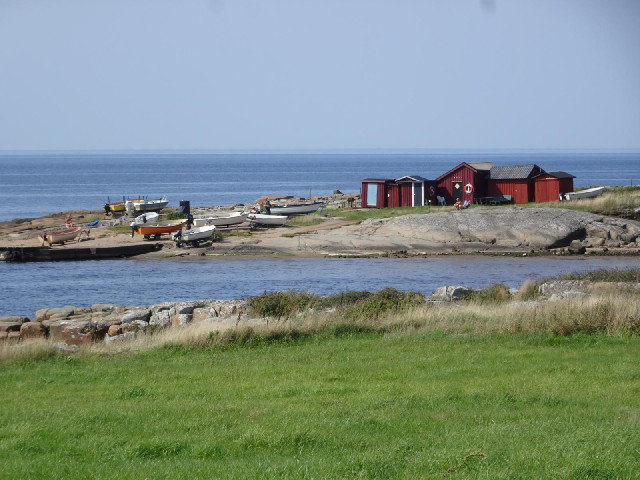 I've now reached the only rocky part of today's section of coastline: the villages of Laxvik and Pa...