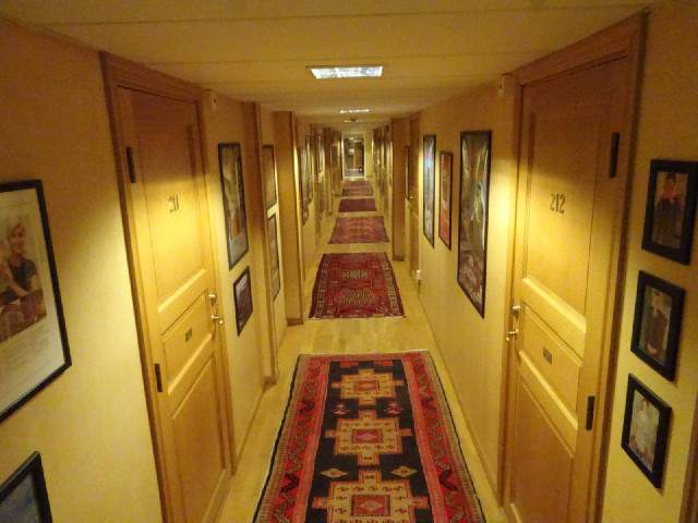 There's quite a warren of corridors and they all look like this. There are some little flights of st...