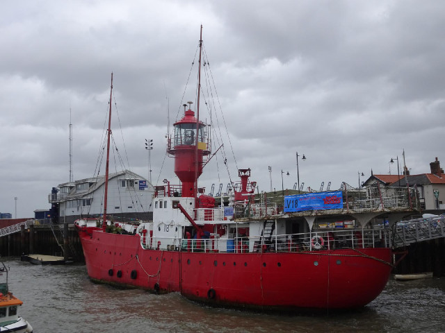 Britain's last manned lightship, which apparently now houses a museum of pirate radio.