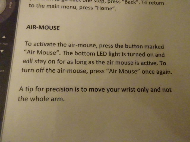 The remote control here includes something called an "Air Mouse".