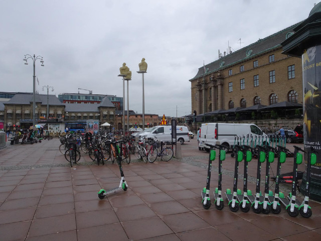 From here, I can see three different brands of those scooters. I guess these must be what ...