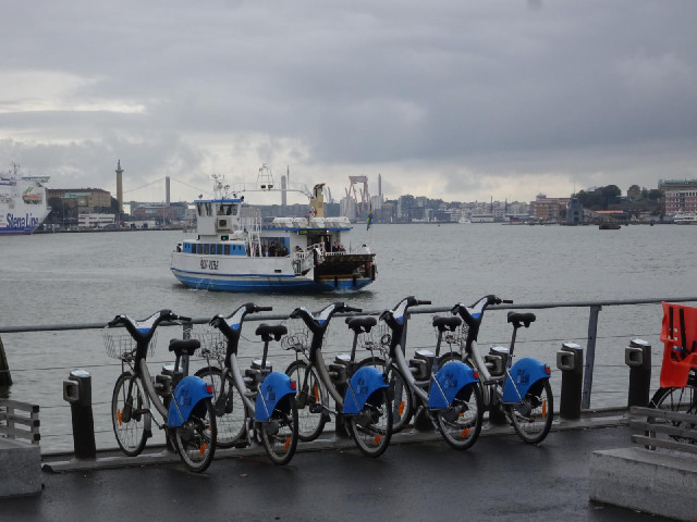 Hire bikes and one of the river ferries.