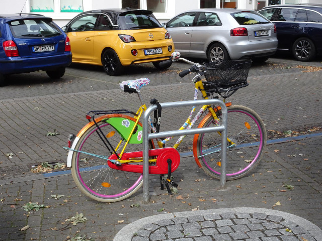A colourful bike.