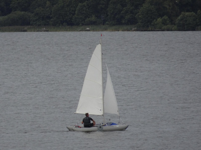 A sailor on the lake.
