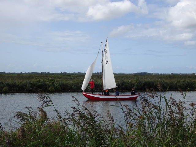One of several sailing boats on this stretch of canal.