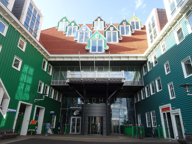 The entrance to Zaandam City Hall.