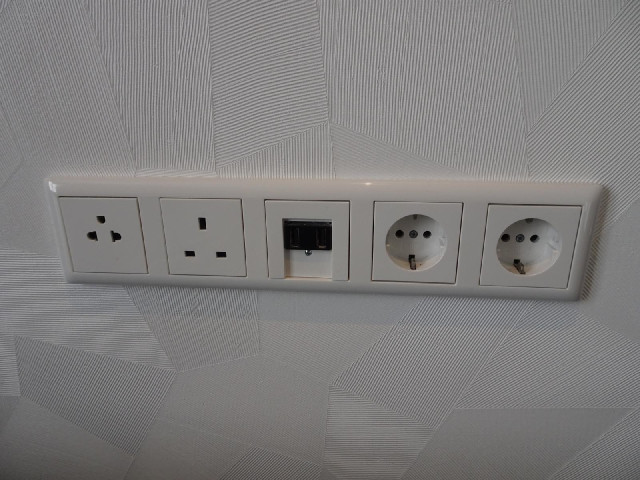 There's quite a choice of sockets in this room.