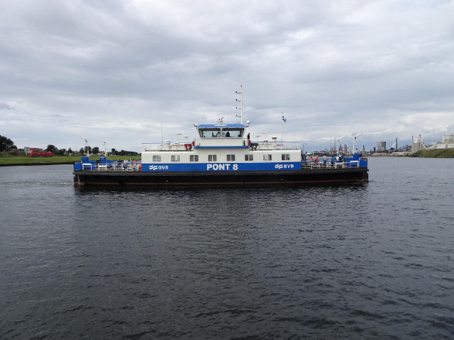 Even though it's only a short trip across the canal, there are two ferries working.