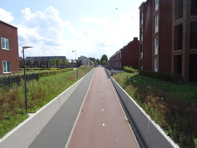 The cycle path connecting those houses to a supermarket on the other side of the main road.