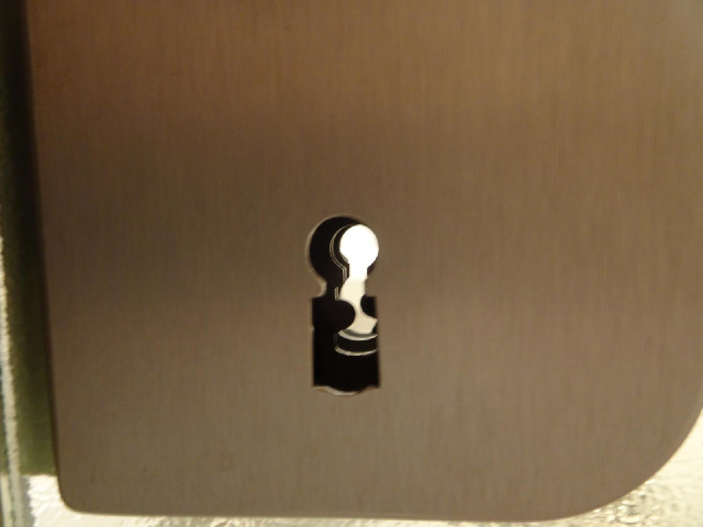 The bathroom keyhole is an unusual shape. It's also strange that there is a keyhole at all since the...