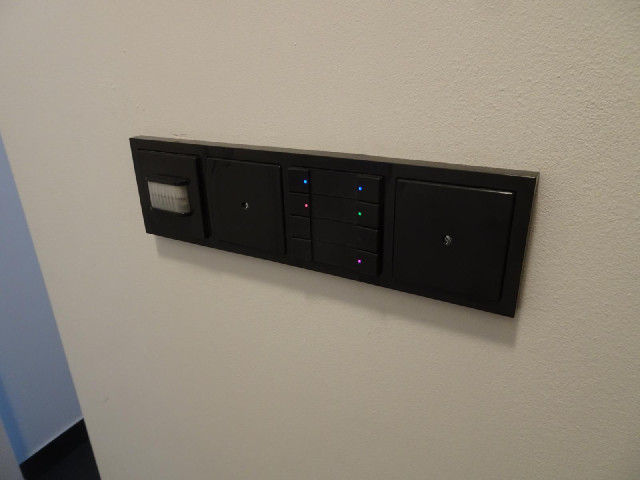 All the lights are controlled from the switches on the third panel. They are four rocker switches bu...