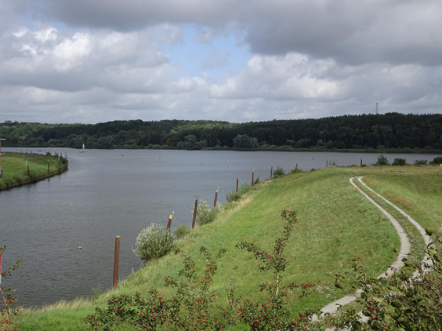 The Northern end of the Elbe-Seiten Canal, where it meets the River Elbe.