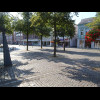 The bike lane has smaller cobbles than the rest of the pedestrianised area and its edges are marked ...