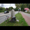 The last of the milestones, 1 Prussian mile from Altona and 11 1/4 from Kiel. The stone plaque says ...