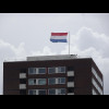 The first Dutch flag that I've seen, and it's a big one.