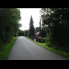 A lone street lamp outside two houses on a rural road. Near here, I saw my second red squirrel of th...