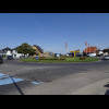 A cobbled roundabout. Throughout today, I would see many, though by no means all, bike lanes coloure...