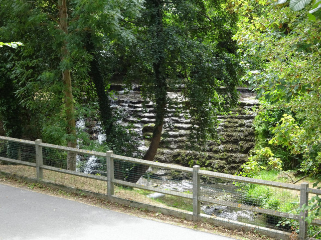 A little waterfall in a park in Houlgate.