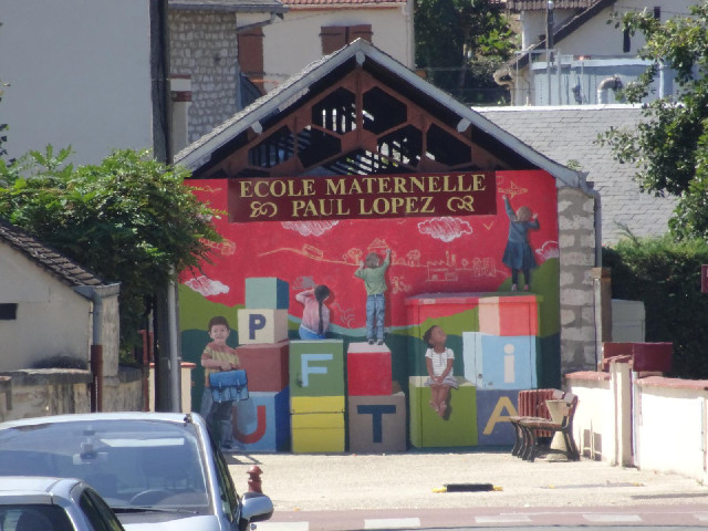 A mural at a nursery school.