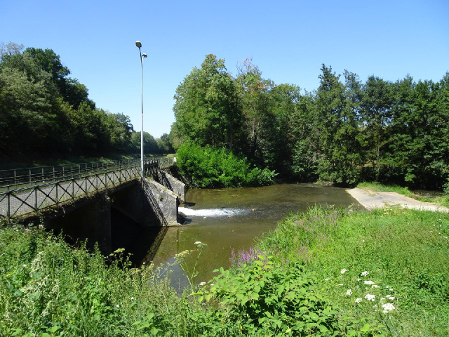 A place where excess water gets discharged into a nearby stream.
