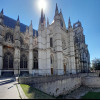 Orleans Cathedral. At the bottom of the picture is part of the ancient city wall from the 4th centur...